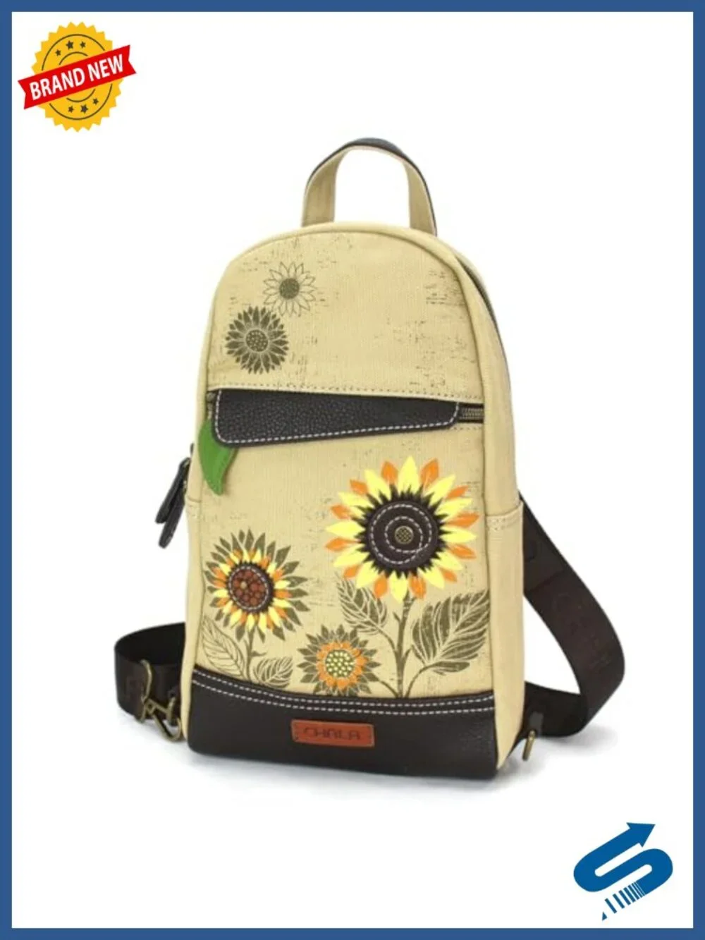 Canvas Sling Bag RFID Protected Crossbody Backpack with Adjustable Strap